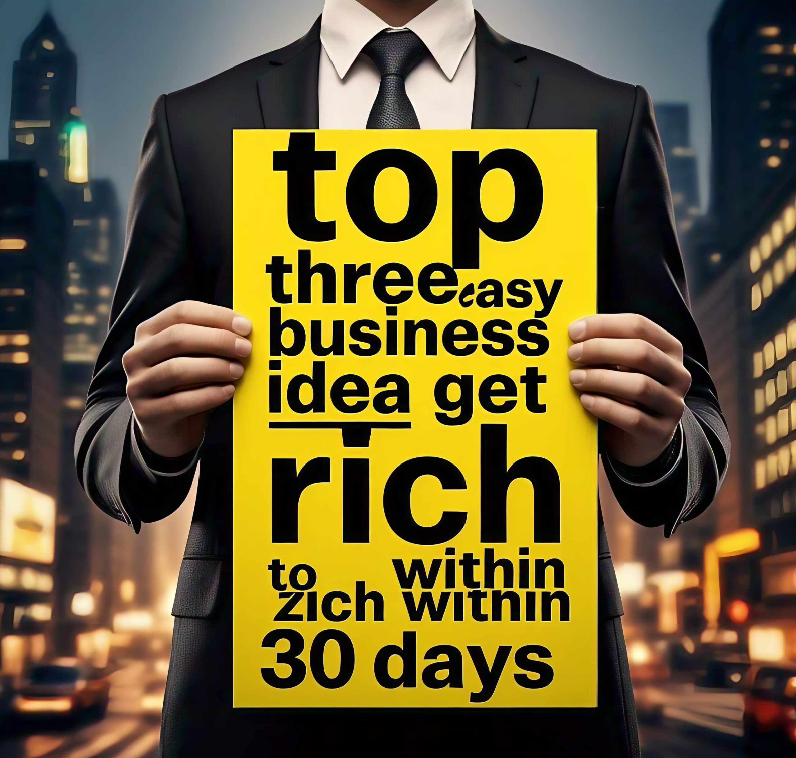 Top Three Easy Business Ideas to Get Rich Within 30 Days