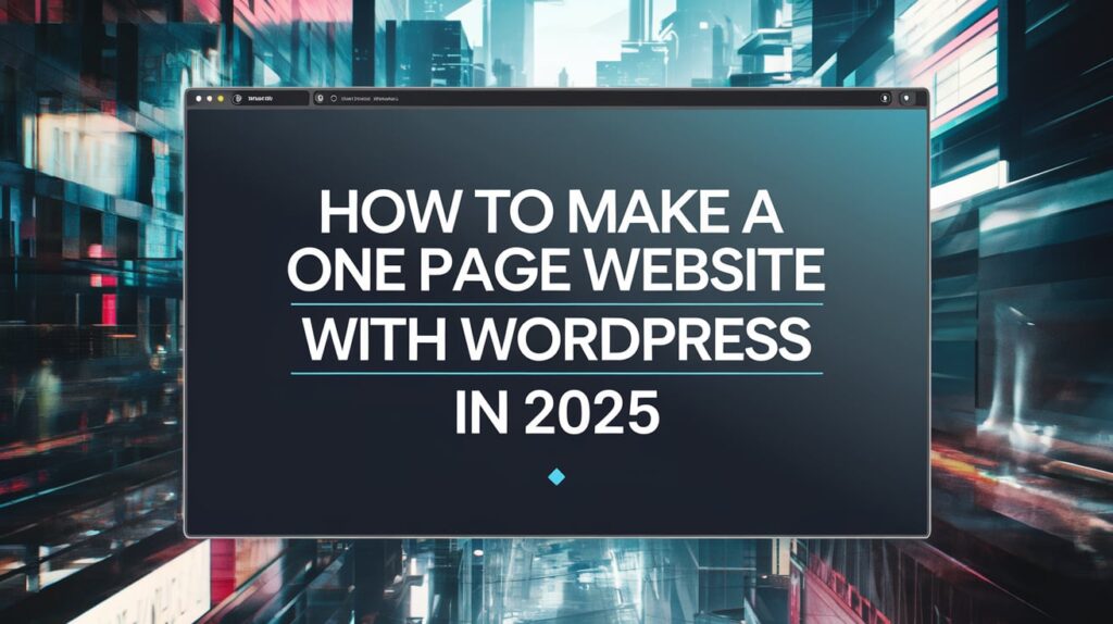 Make a One-Page Website with WordPress